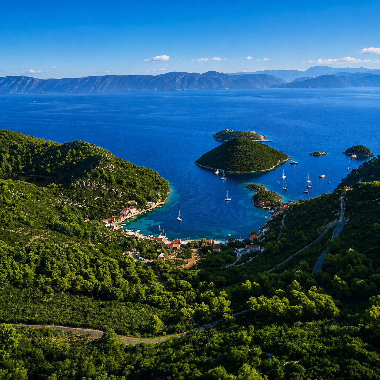 Panorama over the bay, Mljet