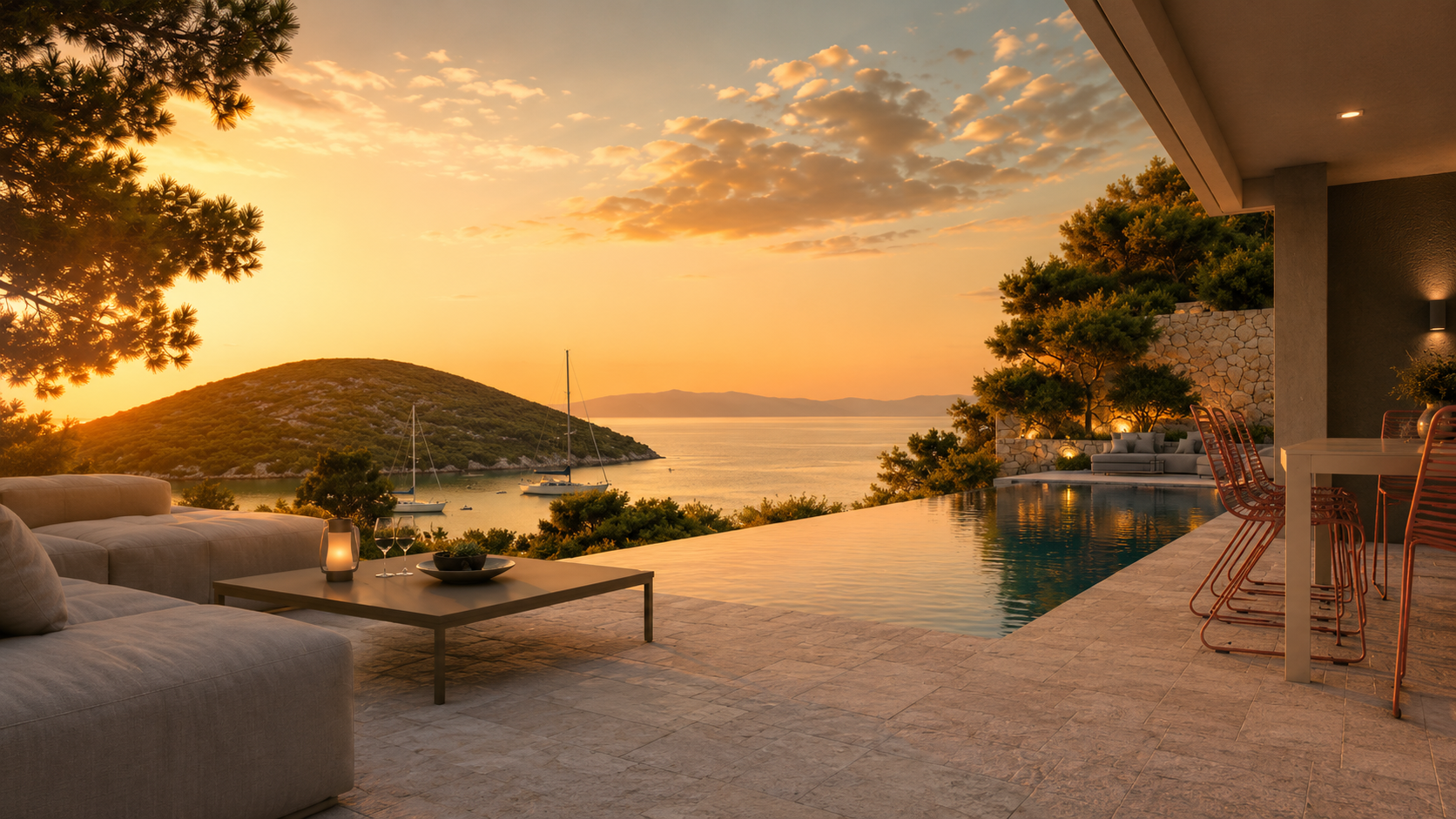 Villa 3 — hillside villa above the bay