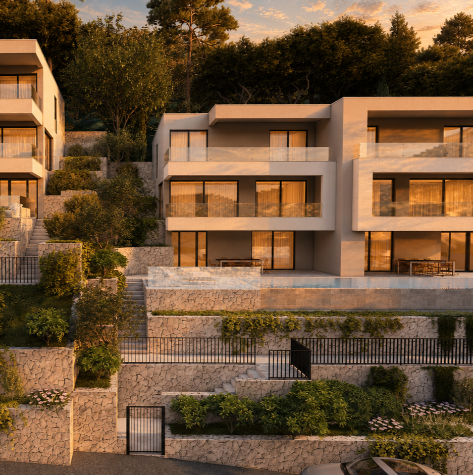 Villa 2 — hillside villa above the bay